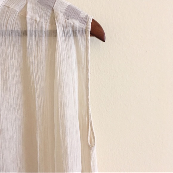 Winter Kate Chiffon Sleeveless Blouse Cream M - Picture 5 of 7